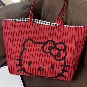 Hello Kitty Red and Black Striped Tote